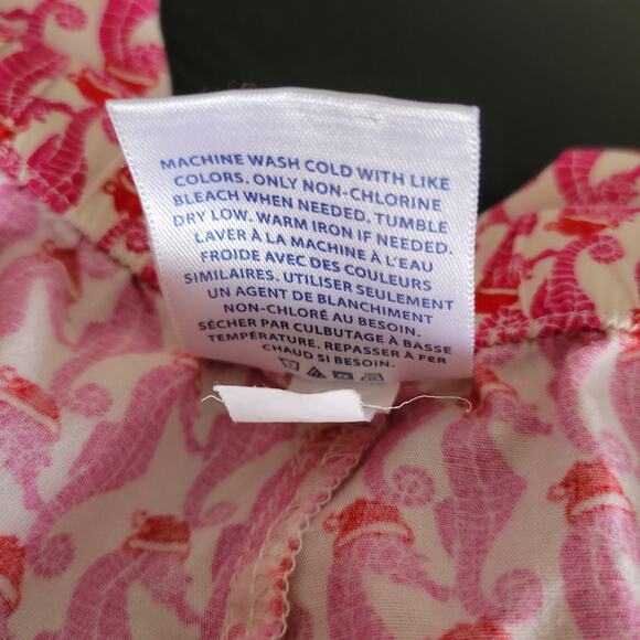 Vineyard Vines Christmas Pajama Pants Seahorse Santa hats Pink Women XXS - Picture 11 of 12
